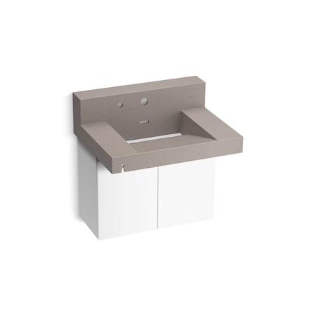 Kohler Constellation 30In Wall-Mount Lavatory System With Backsplash In Concrete 81024-BPW-KCT